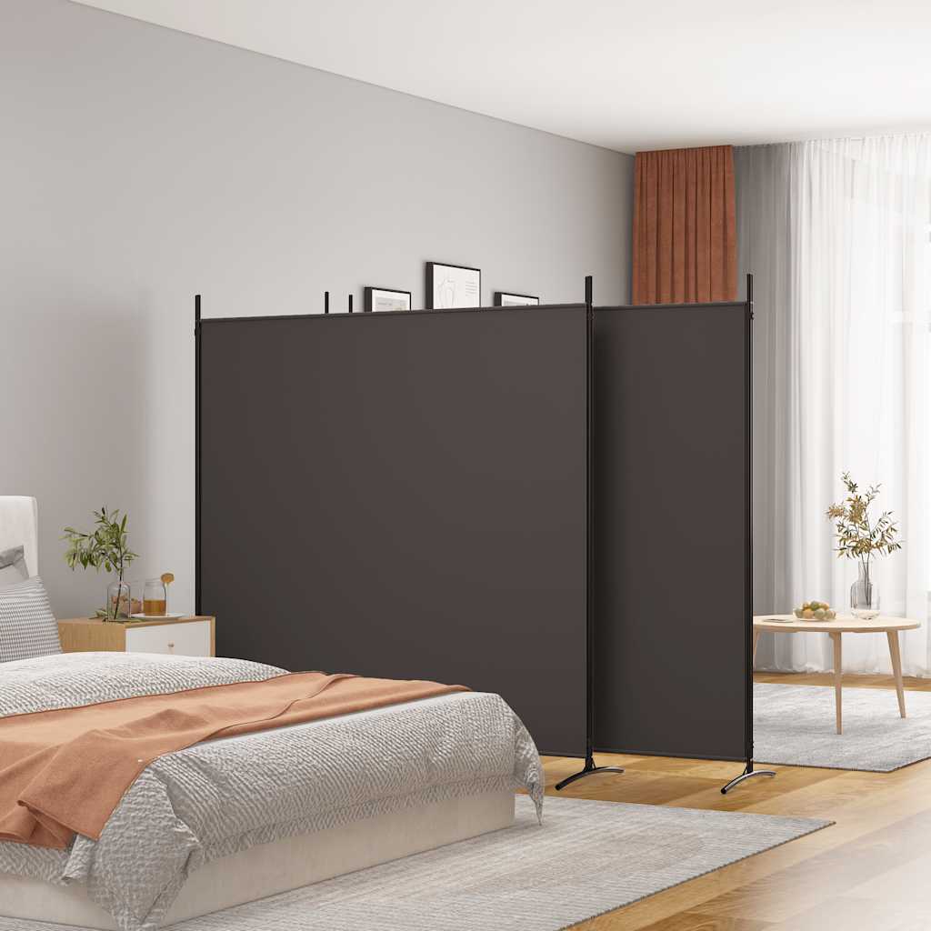 vidaXL Parawan 4-panelowy, brązowy, 698x180 cm, tkanina