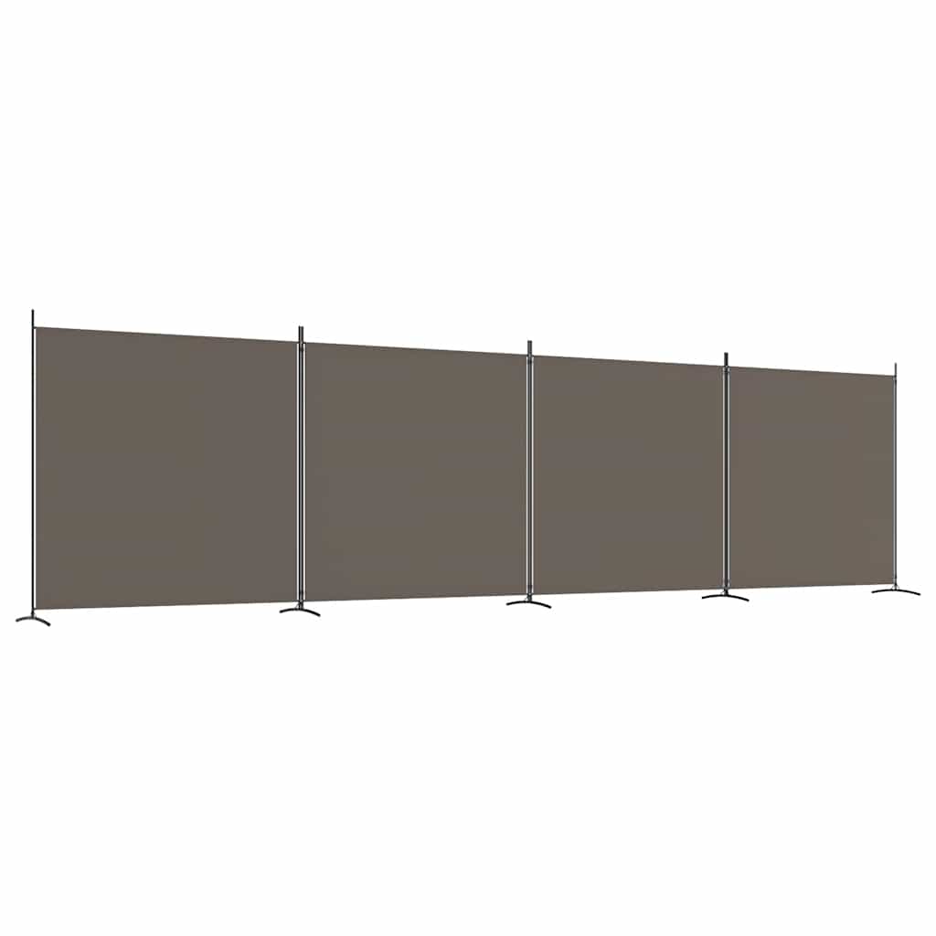 vidaXL Parawan 4-panelowy, antracytowy, 698x180 cm, tkanina