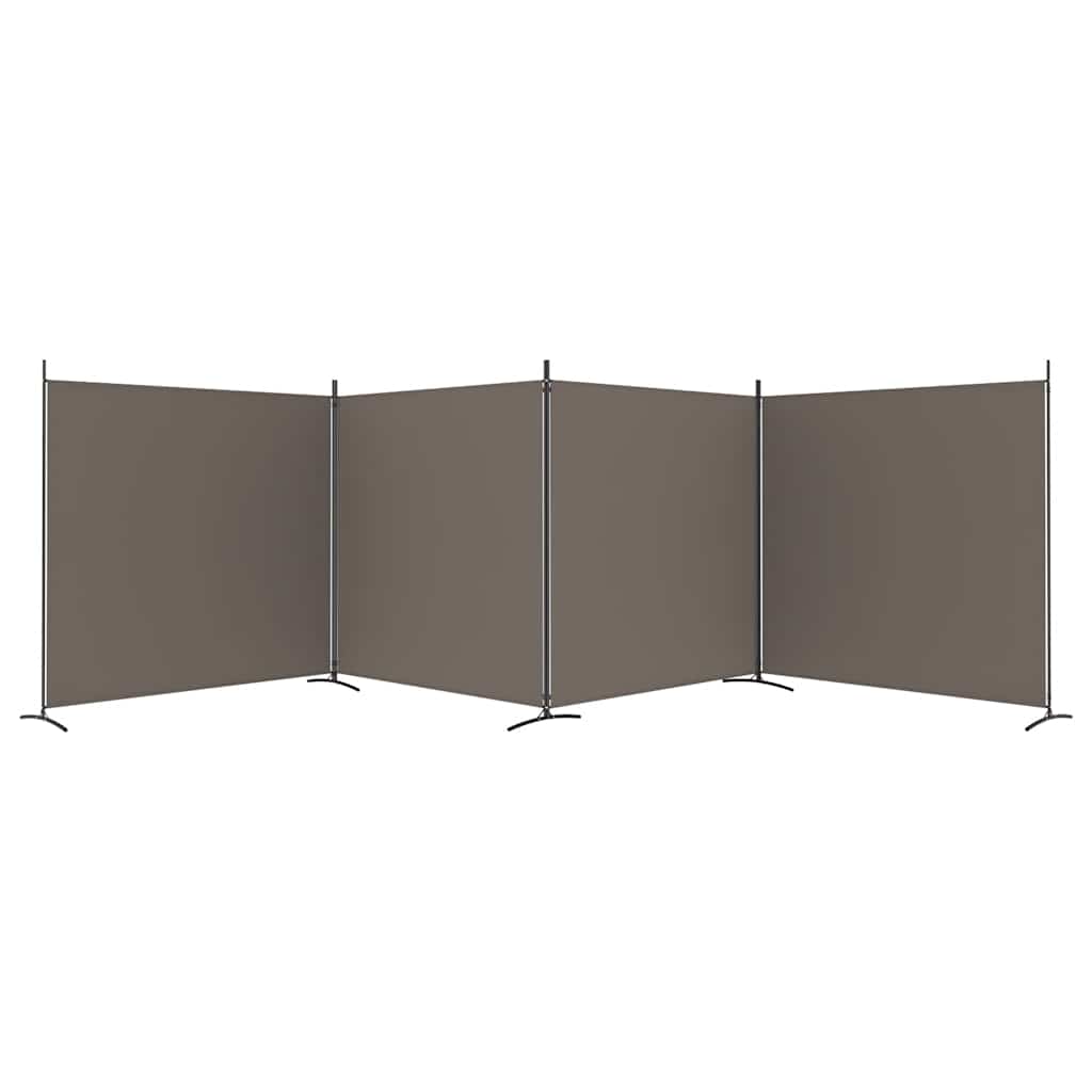 vidaXL Parawan 4-panelowy, antracytowy, 698x180 cm, tkanina