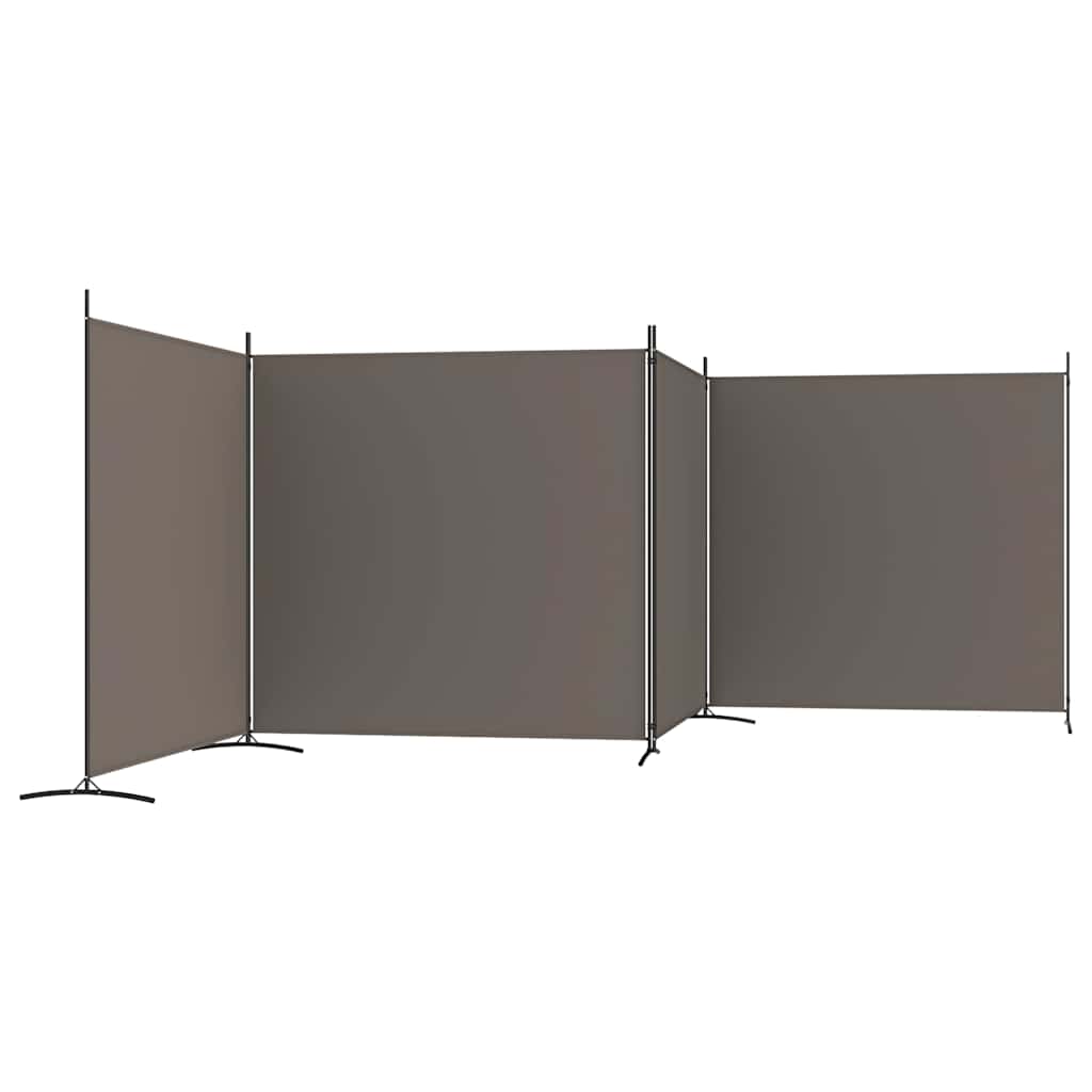 vidaXL Parawan 4-panelowy, antracytowy, 698x180 cm, tkanina