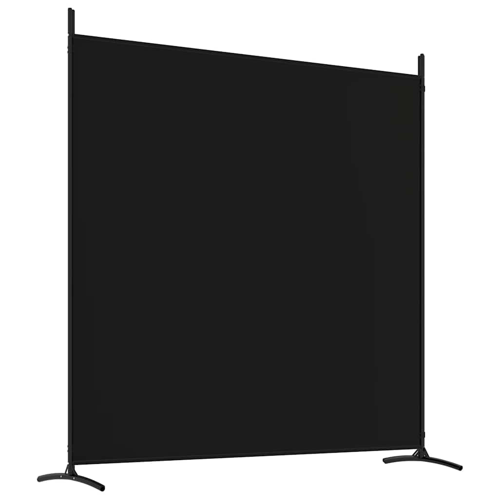 vidaXL Parawan 4-panelowy, czarny, 698x180 cm, tkanina