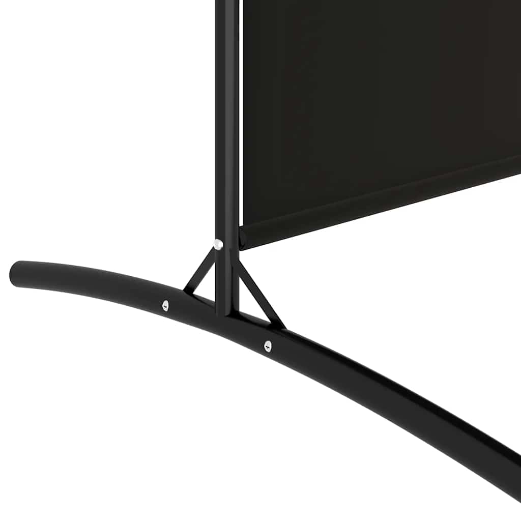 vidaXL Parawan 4-panelowy, czarny, 698x180 cm, tkanina