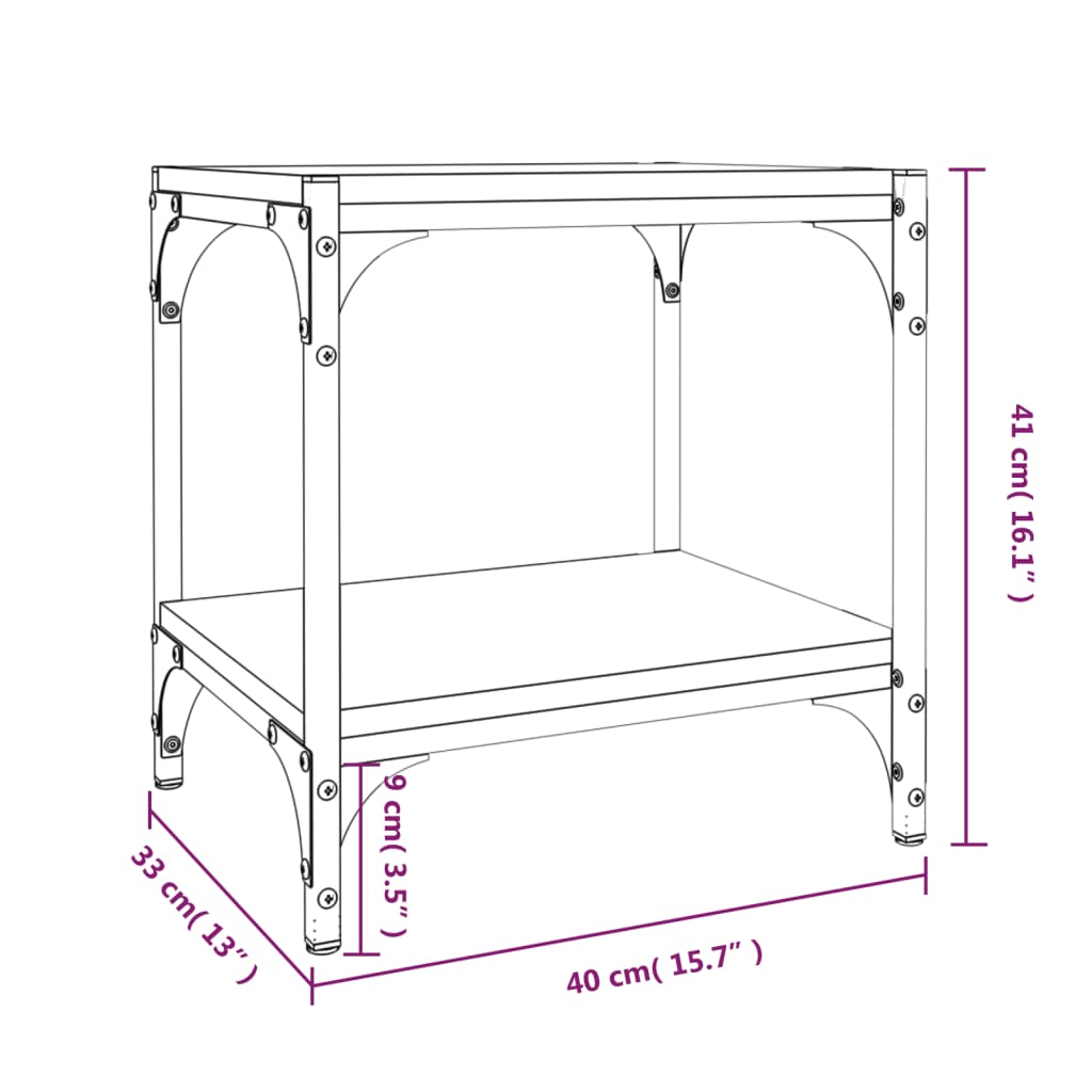 vidaXL Szafka pod TV, czarna 40x33x41 cm materiał drewnopochodny/ stal
