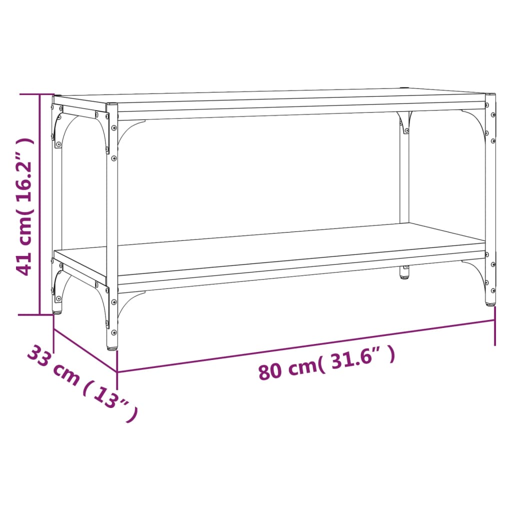 vidaXL Szafka pod TV, szary dąb sonoma, 80x33x41 cm