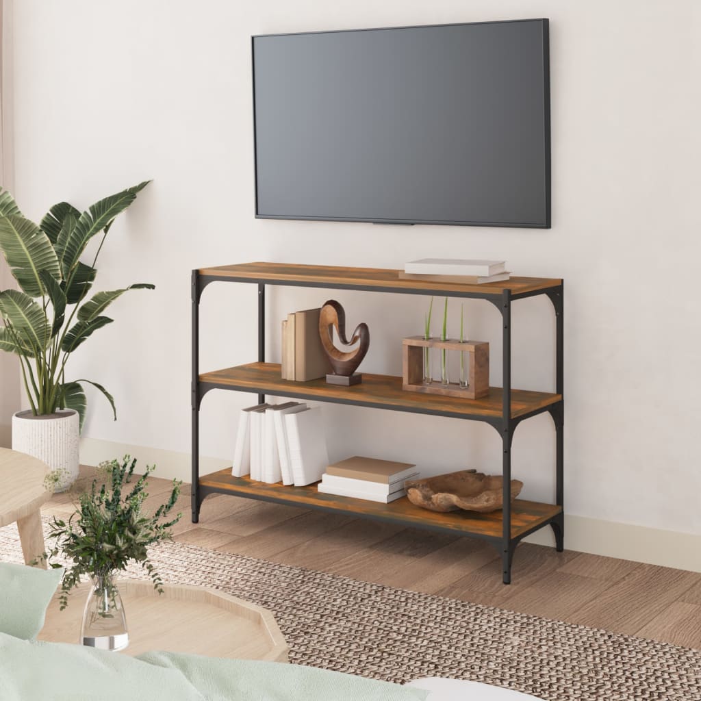 vidaXL Regał na książki, przydymiony dąb, 100x33x70,5 cm