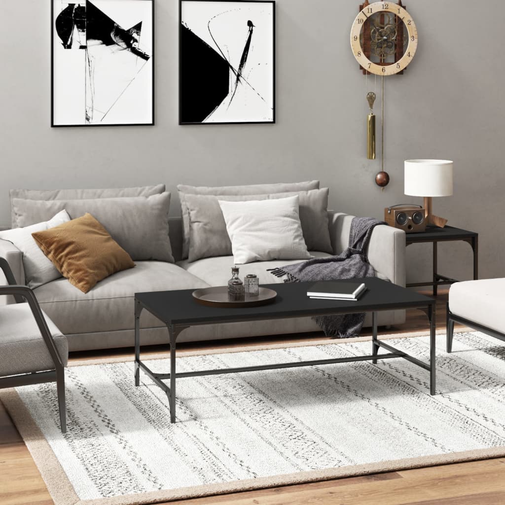 vidaXL Stolik kawowy, czarny, 100x50x35 cm, materiał drewnopochodny