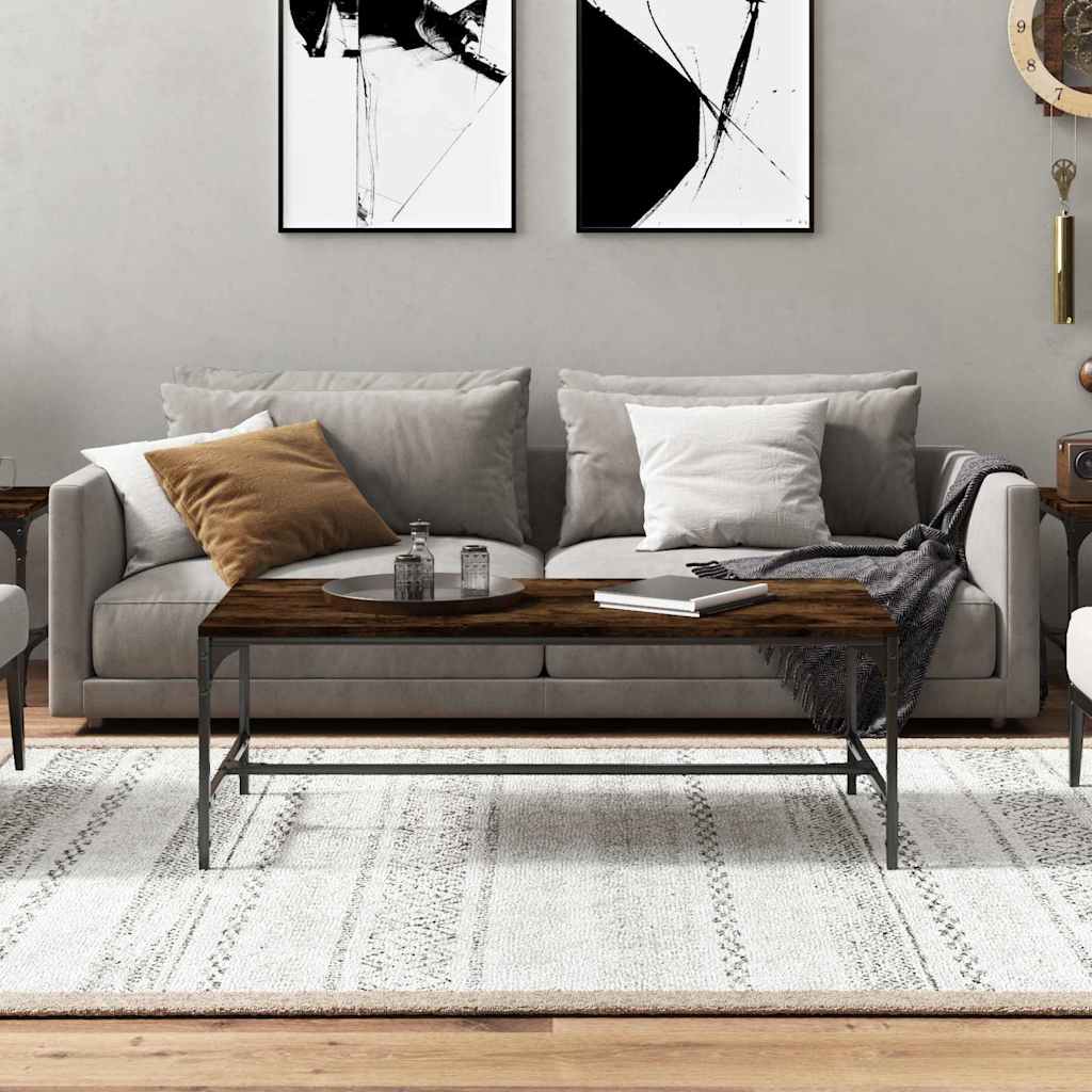 vidaXL Stolik kawowy, przydymiony dąb, 100x50x35 cm