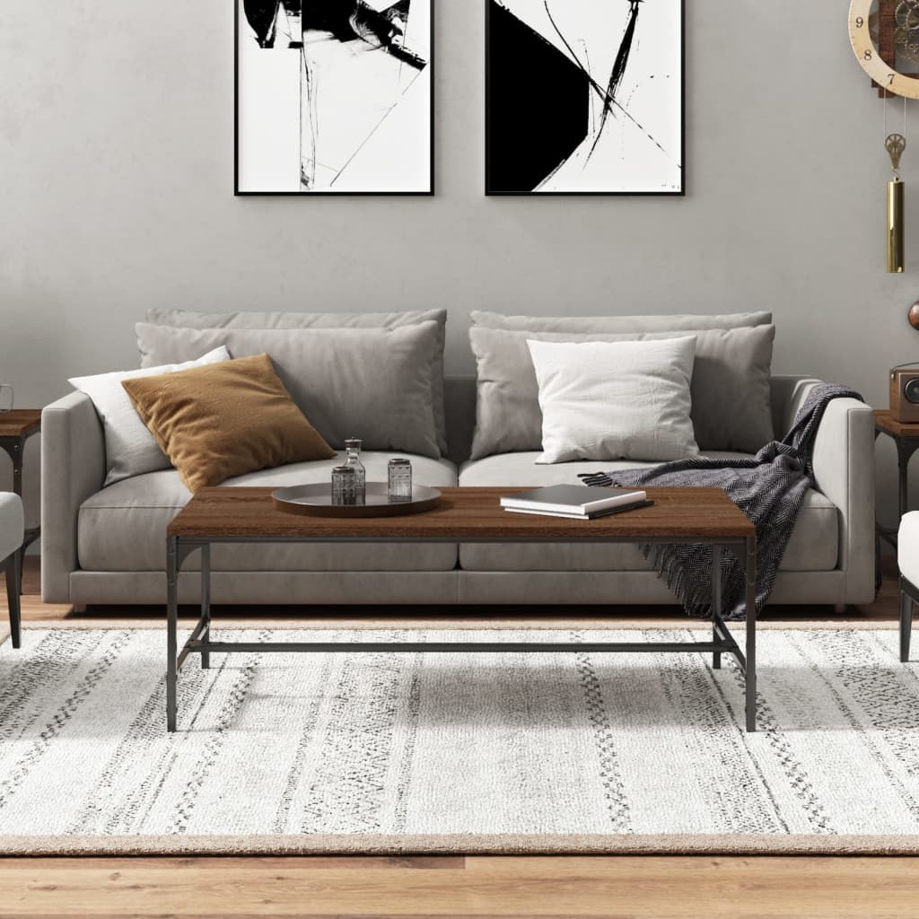 vidaXL Stolik kawowy, brązowy dąb 100x50x35cm, materiał drewnopochodny