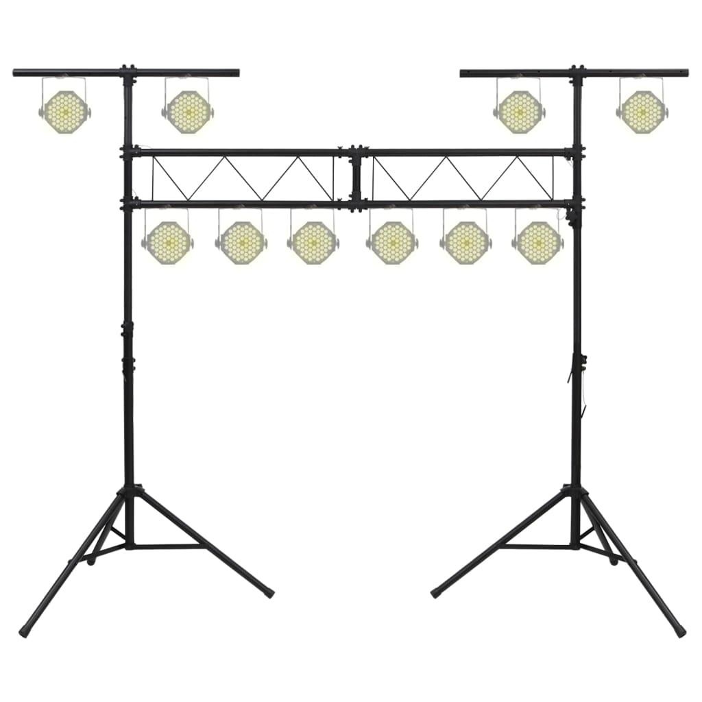 vidaXL Statyw oświetleniowy, czarny, 338x115x(180-300) cm, stalowy