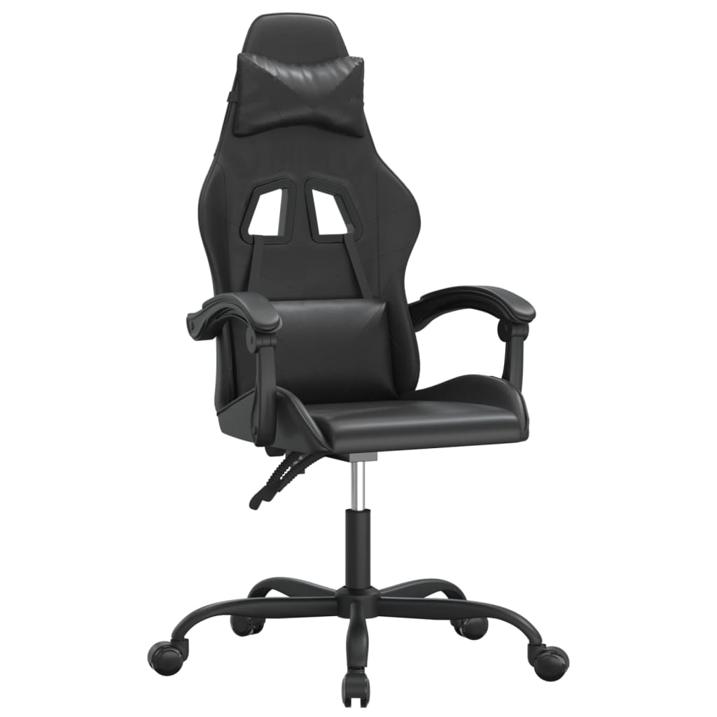 vidaXL Obrotowy fotel gamingowy, czarno, sztuczna skóra