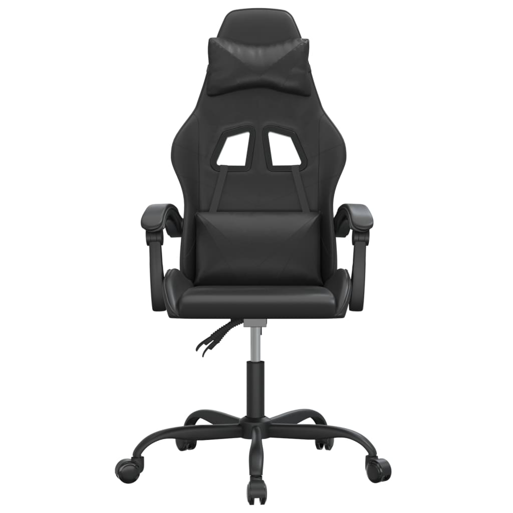 vidaXL Obrotowy fotel gamingowy, czarno, sztuczna skóra