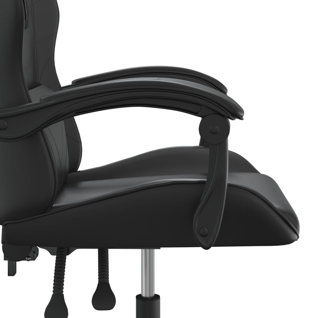 vidaXL Obrotowy fotel gamingowy, czarno, sztuczna skóra