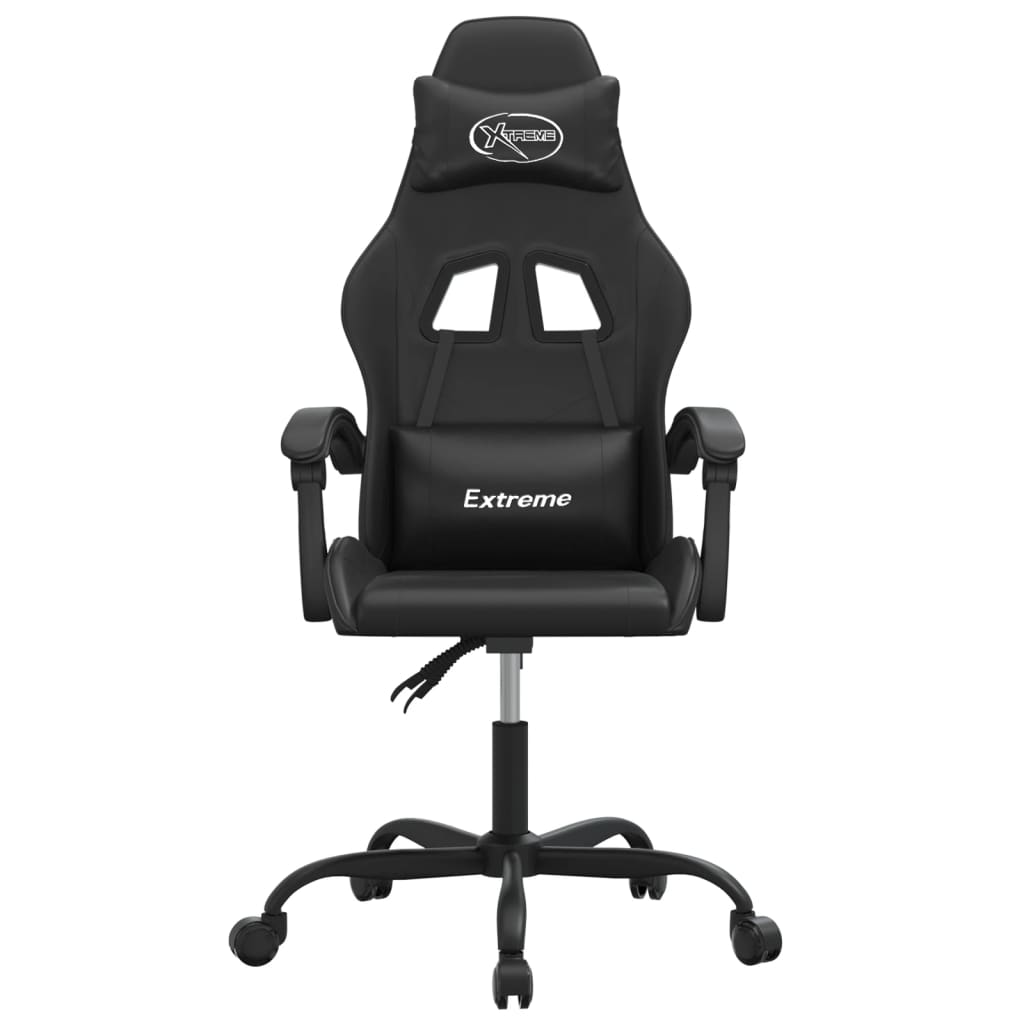 vidaXL Obrotowy fotel gamingowy, czarno, sztuczna skóra