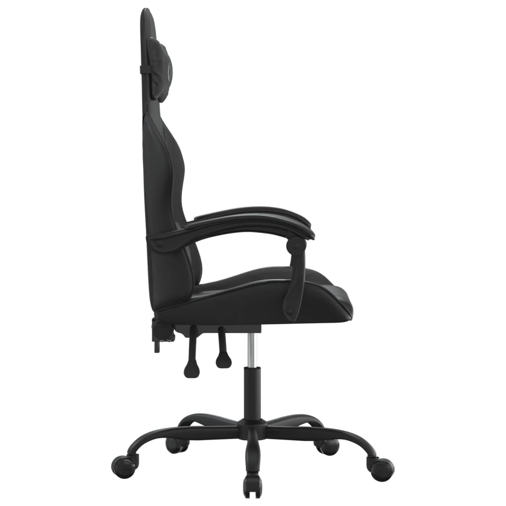 vidaXL Obrotowy fotel gamingowy, czarno, sztuczna skóra