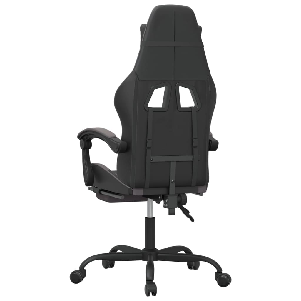 vidaXL Obrotowy fotel gamingowy z podnóżkiem, czarno-szary