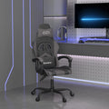vidaXL Obrotowy fotel gamingowy, czarno-szary, sztuczna skóra