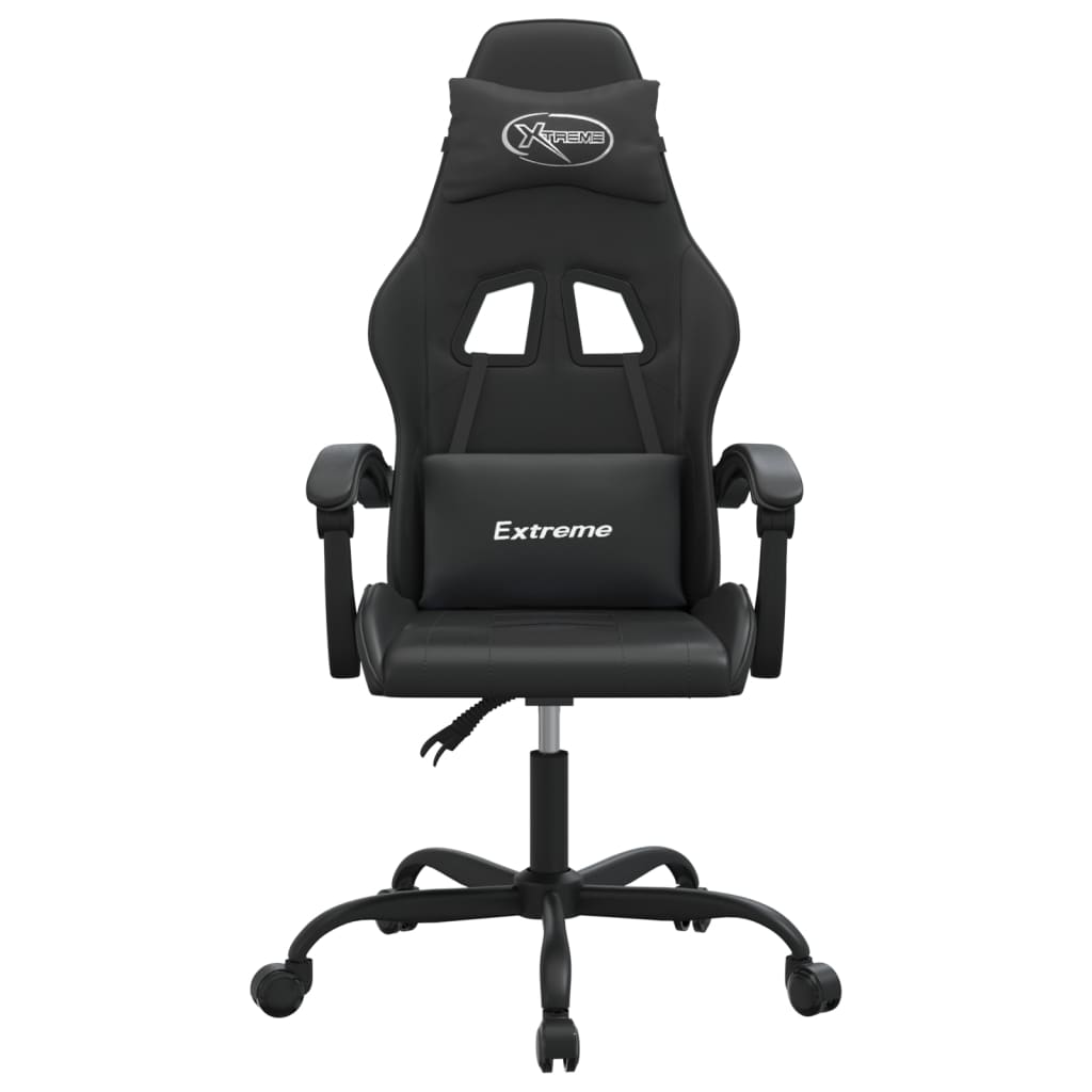 vidaXL Obrotowy fotel gamingowy, czarno, sztuczna skóra