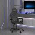 vidaXL Obrotowy fotel gamingowy, czarno, sztuczna skóra