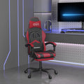 vidaXL Obrotowy fotel gamingowy z podnóżkiem, czarno-bordowy