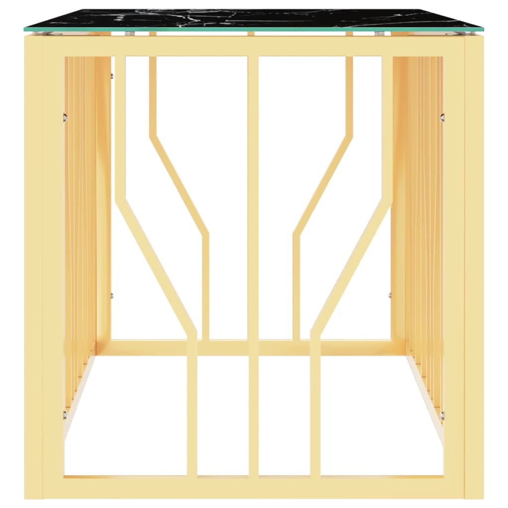 vidaXL Stolik kawowy, złoty, 110x45x45 cm, stal nierdzewna i szkło