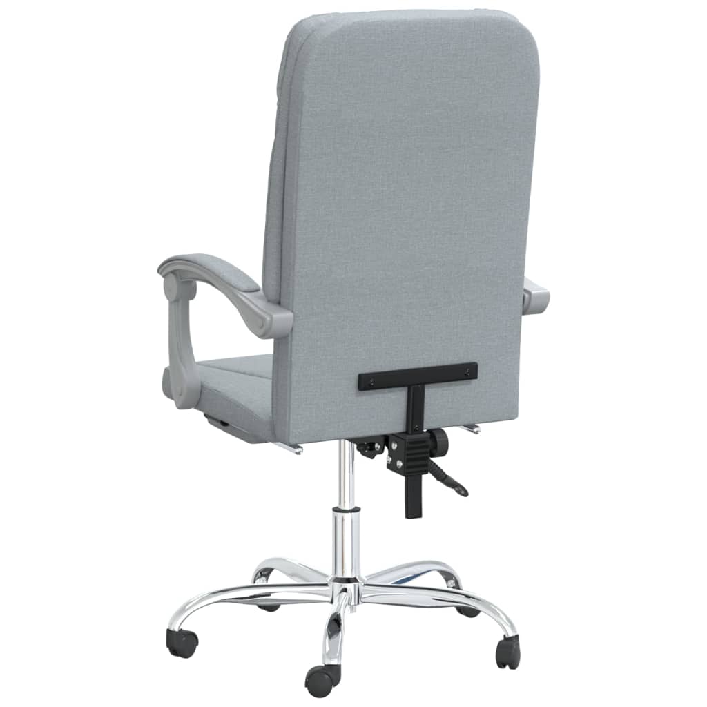 vidaXL Rozkładany fotel biurowy, jasnoszary, obity tkaniną