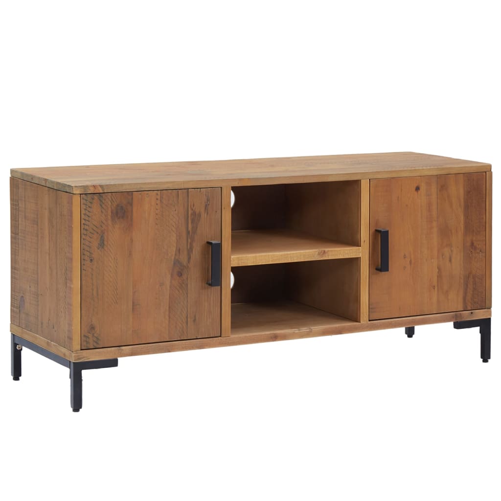 vidaXL Szafka pod telewizor, brązowa, 110x35x48 cm, drewno sosnowe