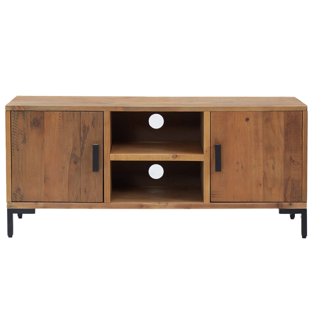 vidaXL Szafka pod telewizor, brązowa, 110x35x48 cm, drewno sosnowe