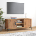vidaXL Szafka pod telewizor, brązowa, 110x35x48 cm, drewno sosnowe