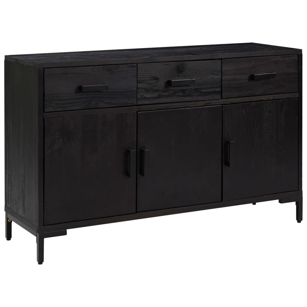 vidaXL Szafka, czarna, 110x35x70 cm, lite drewno sosnowe