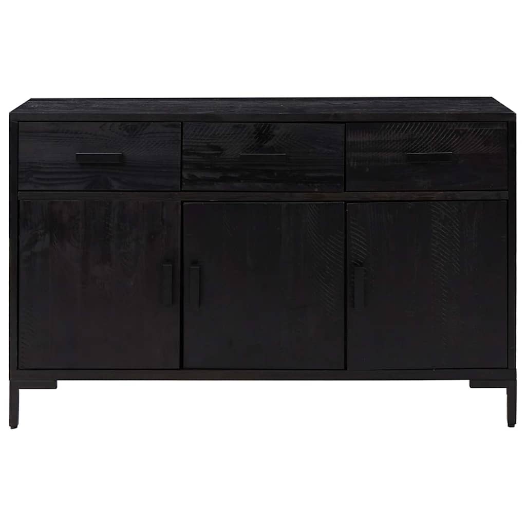 vidaXL Szafka, czarna, 110x35x70 cm, lite drewno sosnowe