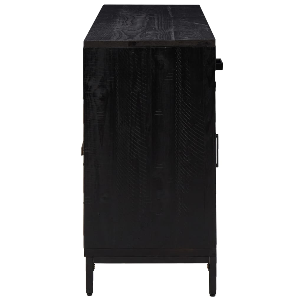 vidaXL Szafka, czarna, 110x35x70 cm, lite drewno sosnowe