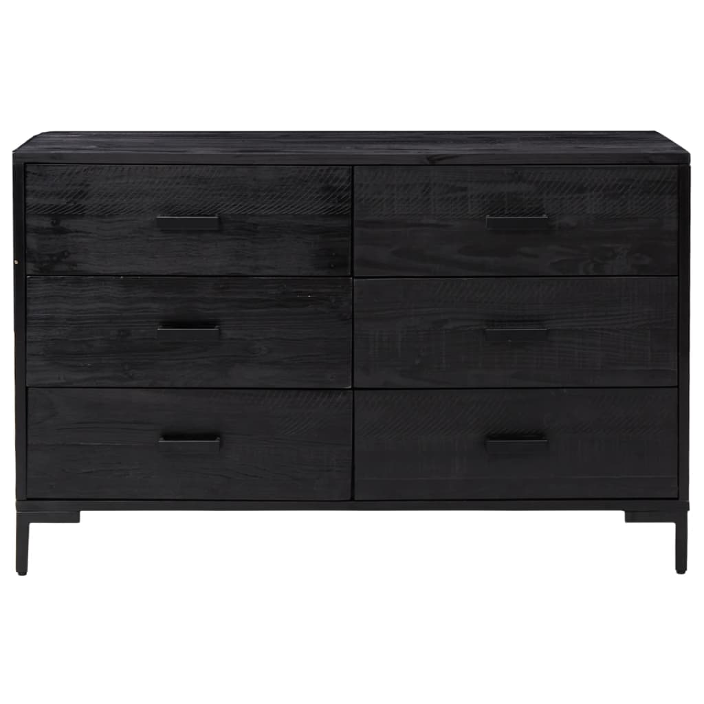 vidaXL Szafka, czarna, 110x35x70 cm, lite drewno sosnowe