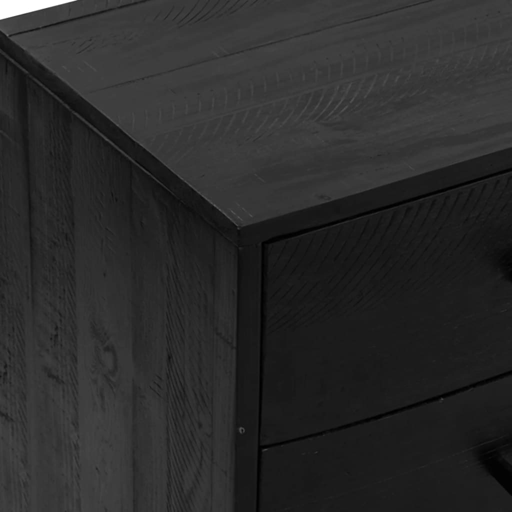 vidaXL Szafka, czarna, 110x35x70 cm, lite drewno sosnowe