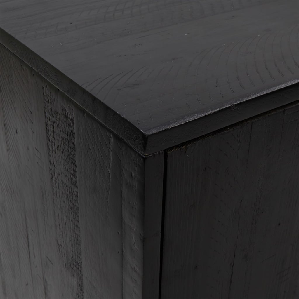 vidaXL Szafka, czarna, 75x35x70 cm, lite drewno sosnowe