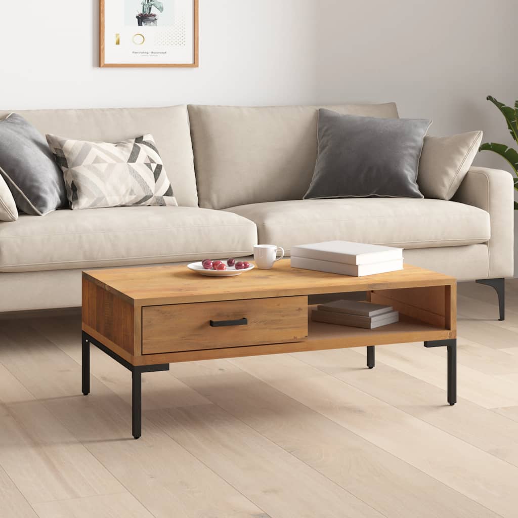 vidaXL Stolik kawowy, 90x50x35 cm, lite drewno sosnowe
