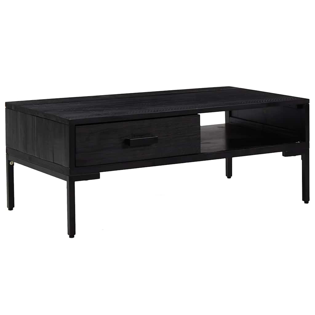 vidaXL Stolik kawowy, czarny, 90x50x35 cm, drewno sosnowe