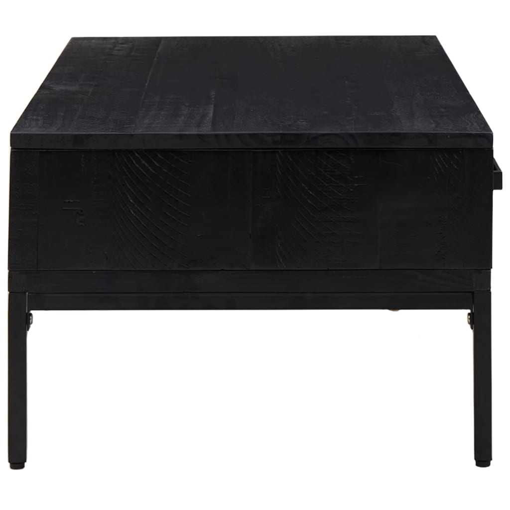 vidaXL Stolik kawowy, czarny, 90x50x35 cm, drewno sosnowe