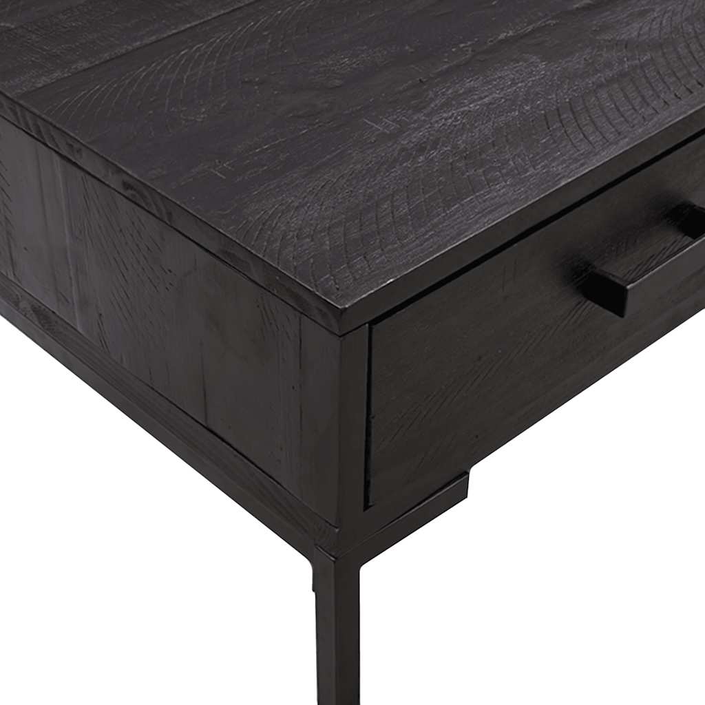 vidaXL Stolik kawowy, czarny, 90x50x35 cm, drewno sosnowe