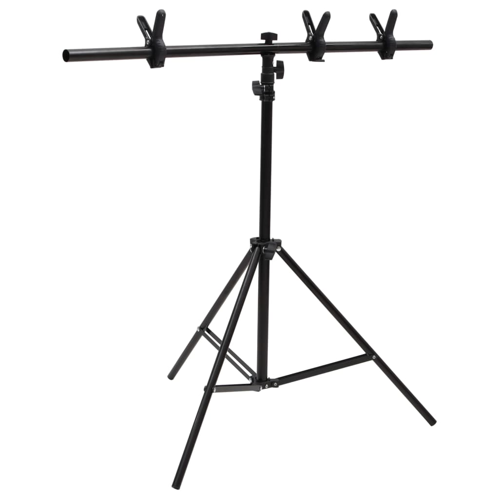 vidaXL Stojak na tło, T-kształtny, czarny, 91x60x(70-200) cm