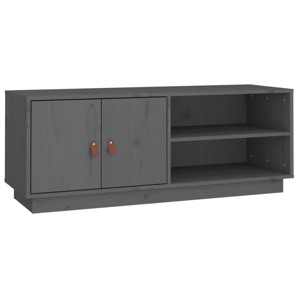 vidaXL Szafka pod TV, szara, 105x34x40 cm, lite drewno sosnowe