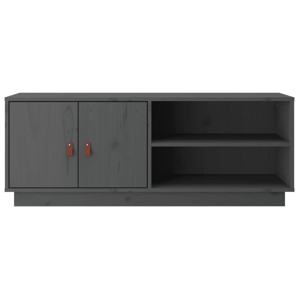 vidaXL Szafka pod TV, szara, 105x34x40 cm, lite drewno sosnowe