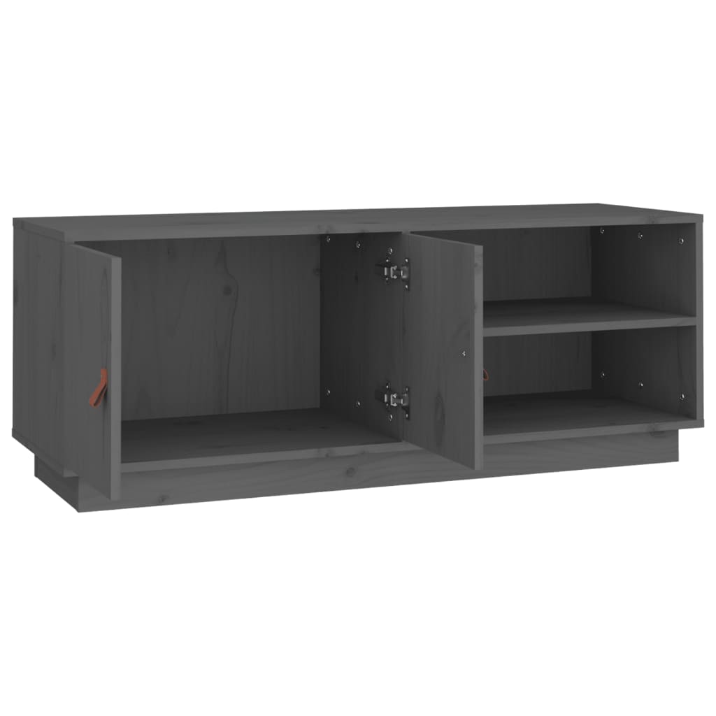 vidaXL Szafka pod TV, szara, 105x34x40 cm, lite drewno sosnowe