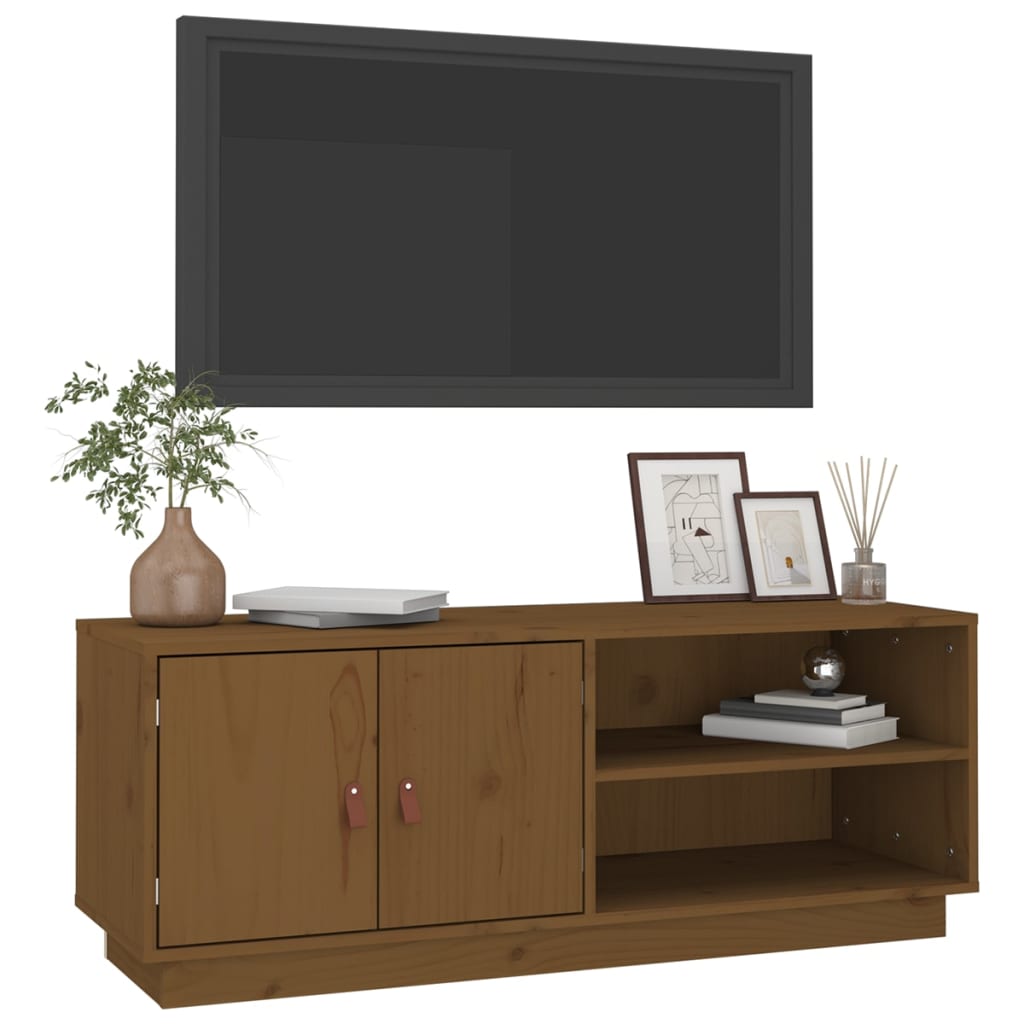 vidaXL Szafka pod TV, miodowy brąz, 105x34x40 cm, lite drewno sosnowe
