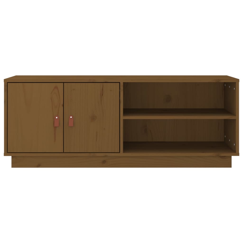 vidaXL Szafka pod TV, miodowy brąz, 105x34x40 cm, lite drewno sosnowe