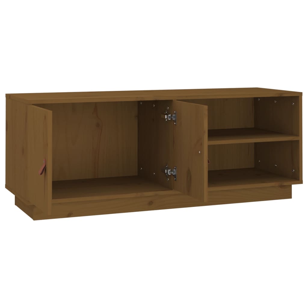 vidaXL Szafka pod TV, miodowy brąz, 105x34x40 cm, lite drewno sosnowe
