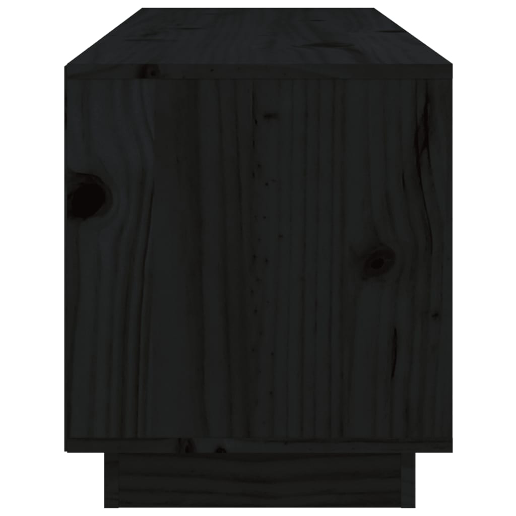 vidaXL Szafka pod TV, czarna, 105x34x40 cm, lite drewno sosnowe