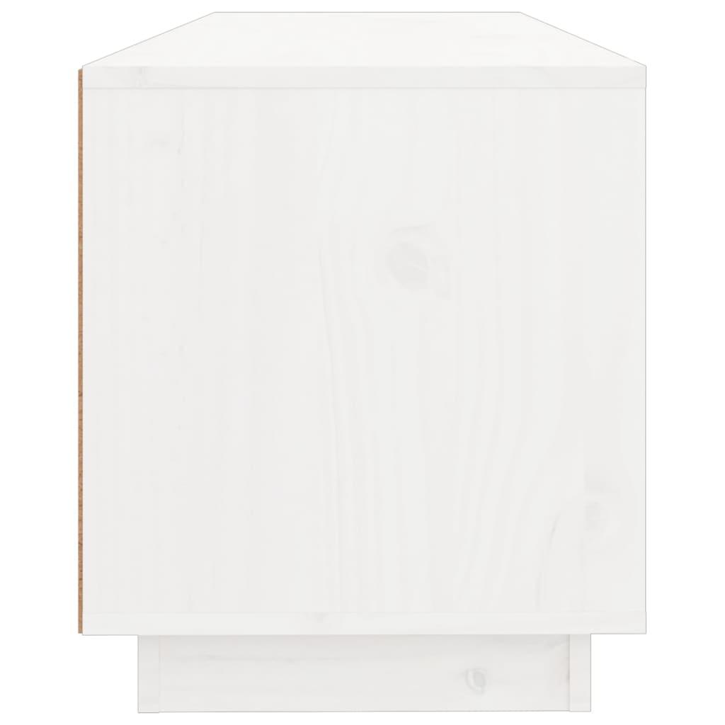 vidaXL Szafka pod TV, biała, 100x34x40 cm, lite drewno sosnowe