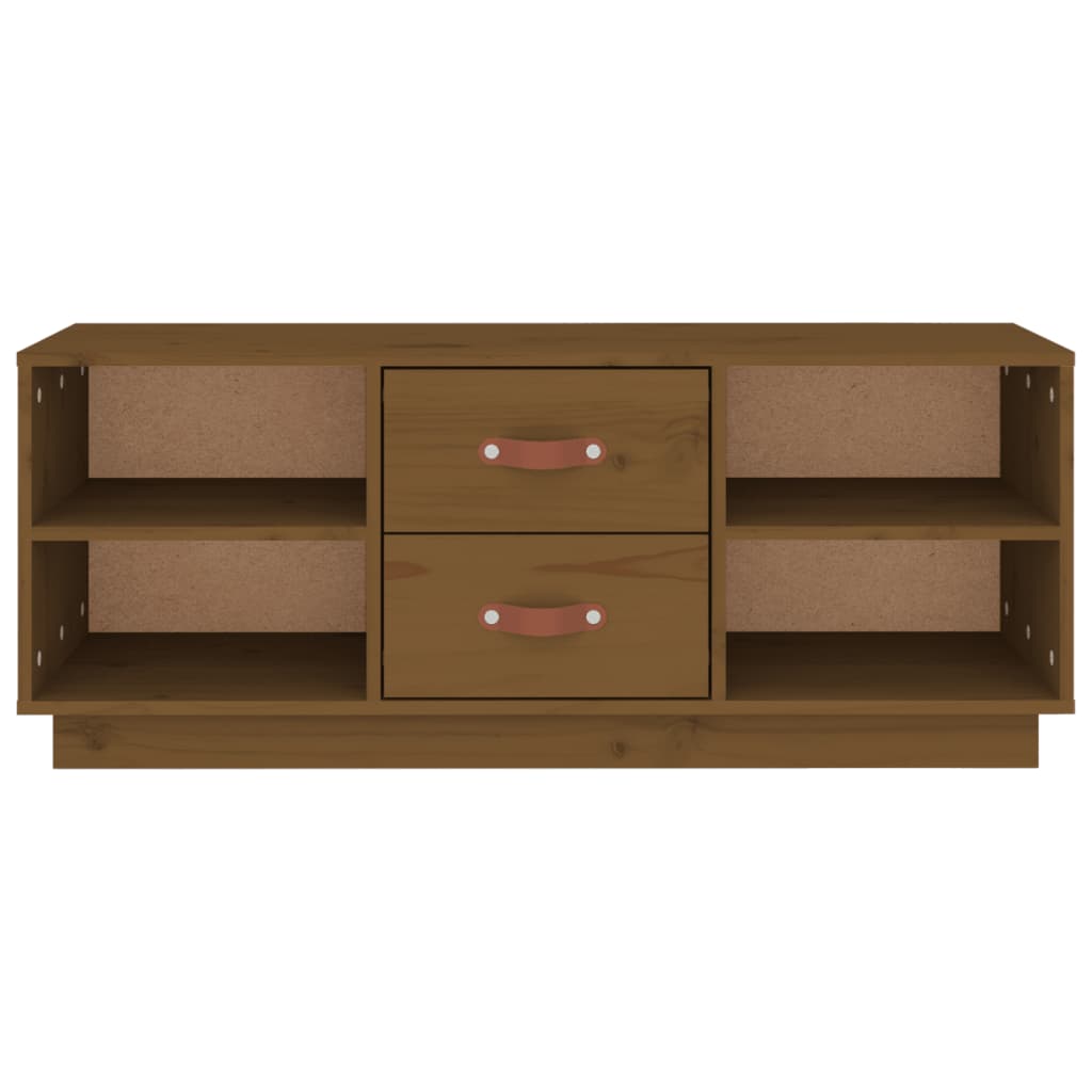 vidaXL Szafka pod TV, miodowy brąz, 100x34x40 cm, lite drewno sosnowe