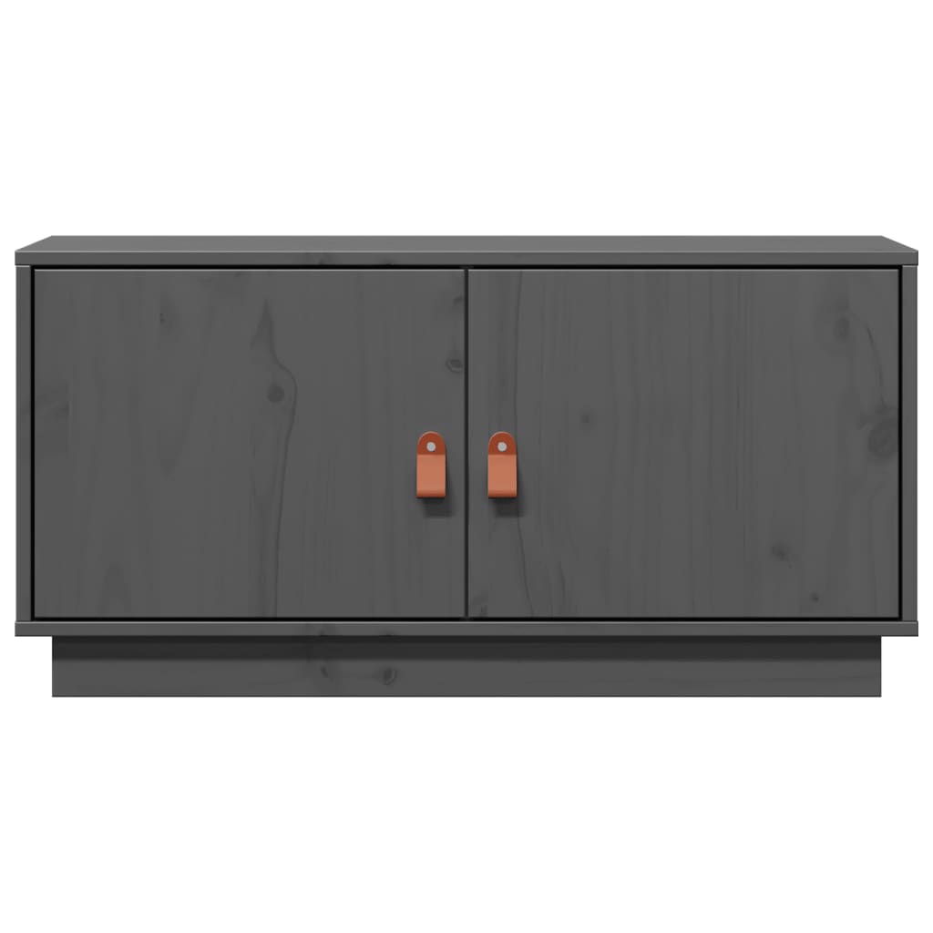 vidaXL Szafka pod TV, szara, 80x34x40 cm, lite drewno sosnowe
