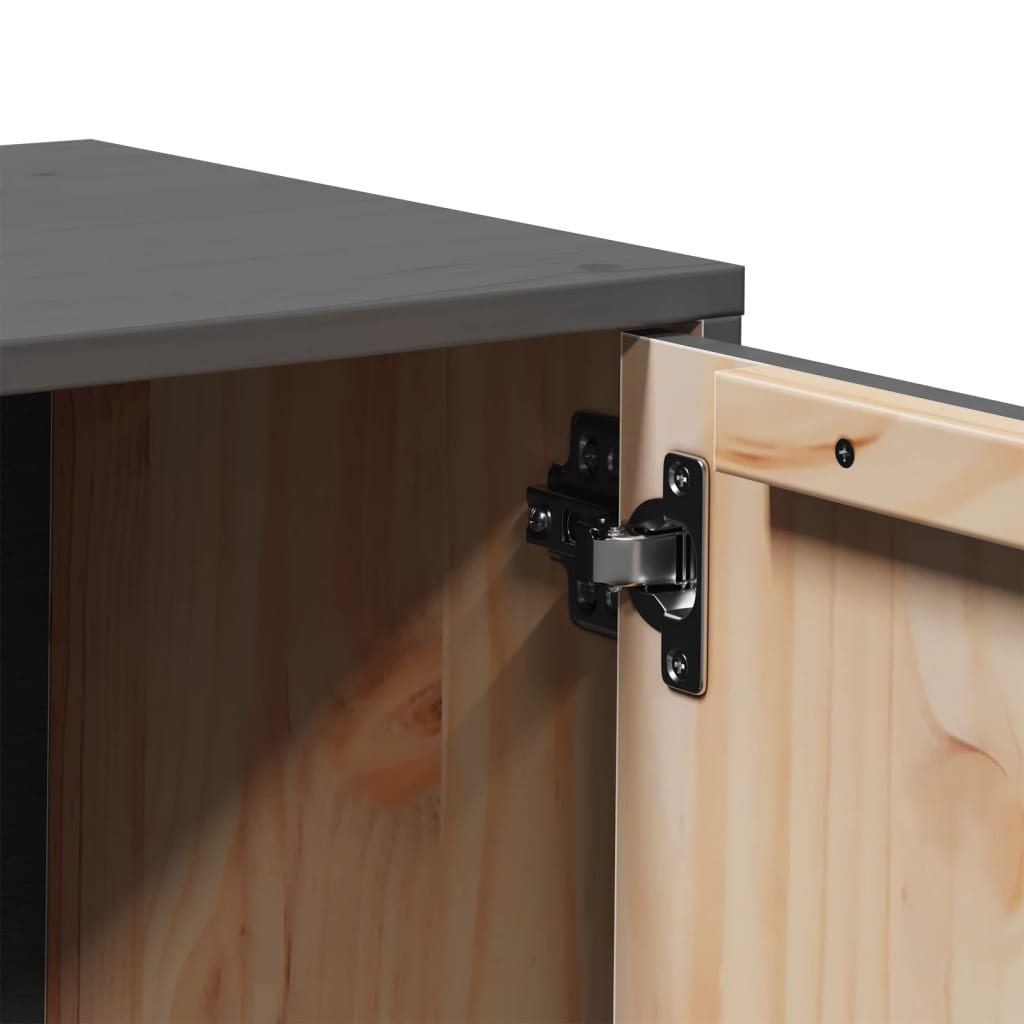 vidaXL Szafka pod TV, szara, 80x34x40 cm, lite drewno sosnowe